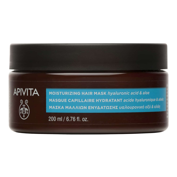 Apivita Moisturizing Hair Mask Μάσκα Μαλλιών Ενυδάτωσης με Αλόη & Υαλουρονικό Οξύ, 200ml